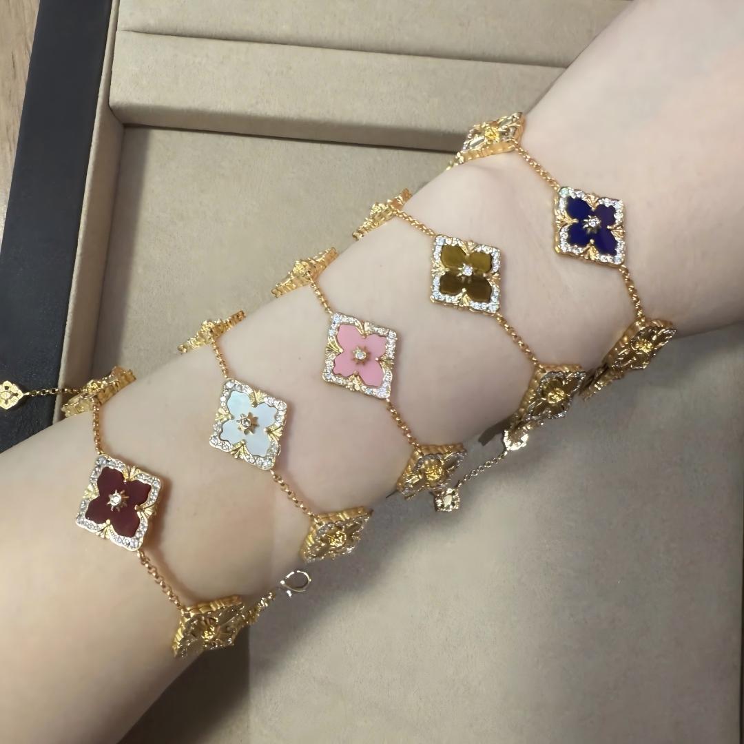 [Angela Jewelry]OPERA 5 MOTIFS TULLE ENAMEL BRACELET
