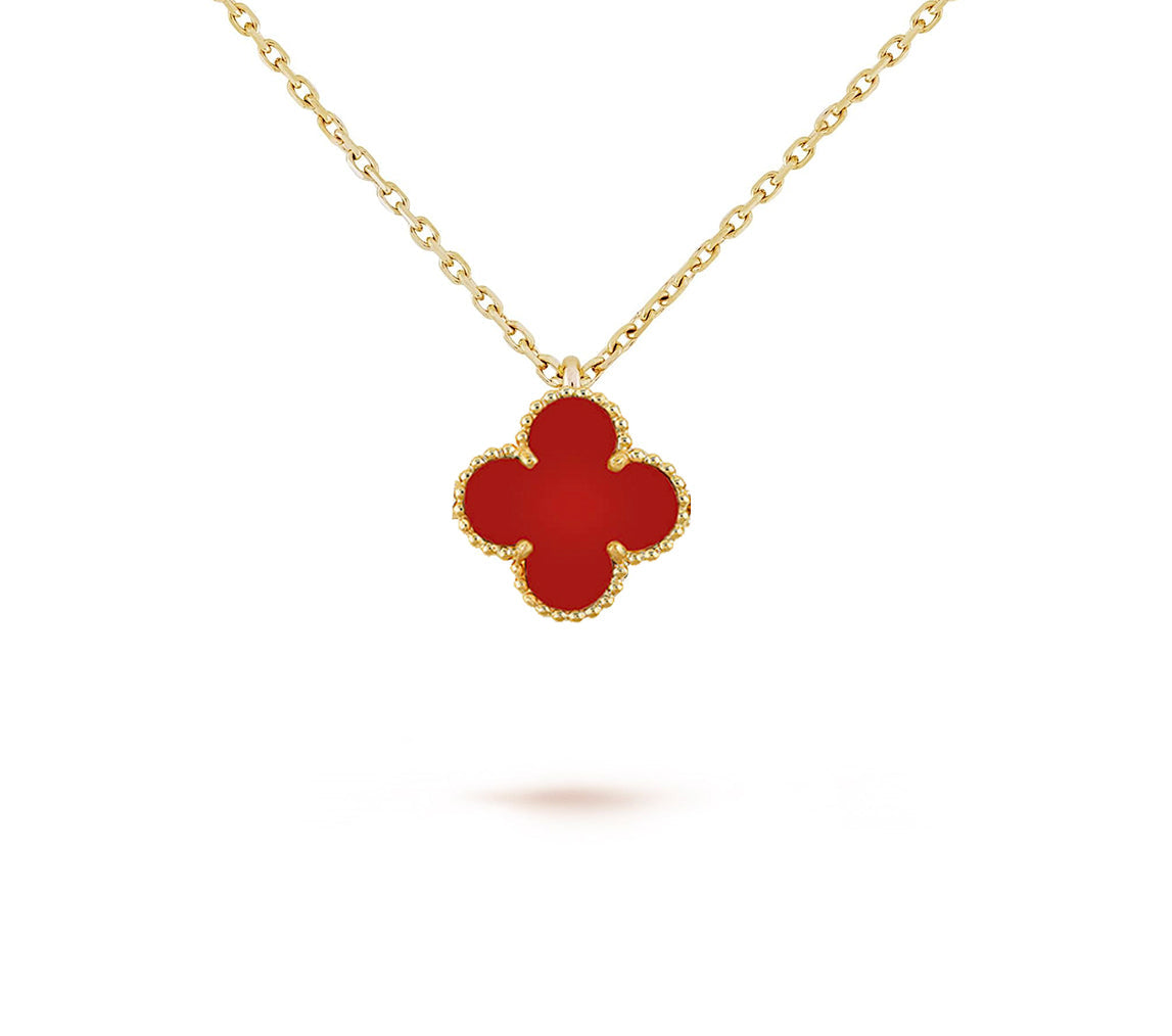 [Angela Jewelry]CLOVER MINI 9.5MM CARNELIANS NECKLACE COLLECTION