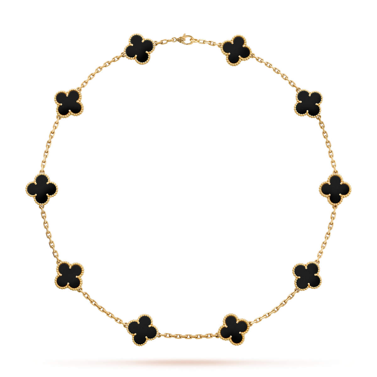 [Angela Jewelry]CLOVER 10 MOTIFS ONYX NECKLACE