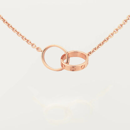 [Angela Jewelry]LOVE DOUBLE RING NECKLACE