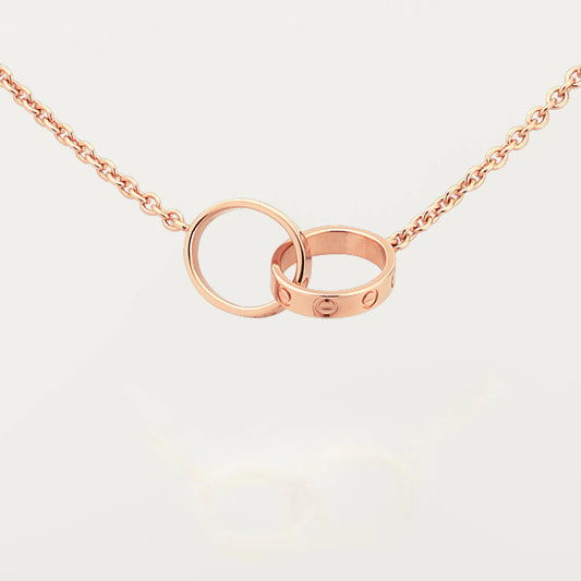 [Angela Jewelry]LOVE DOUBLE RING NECKLACE