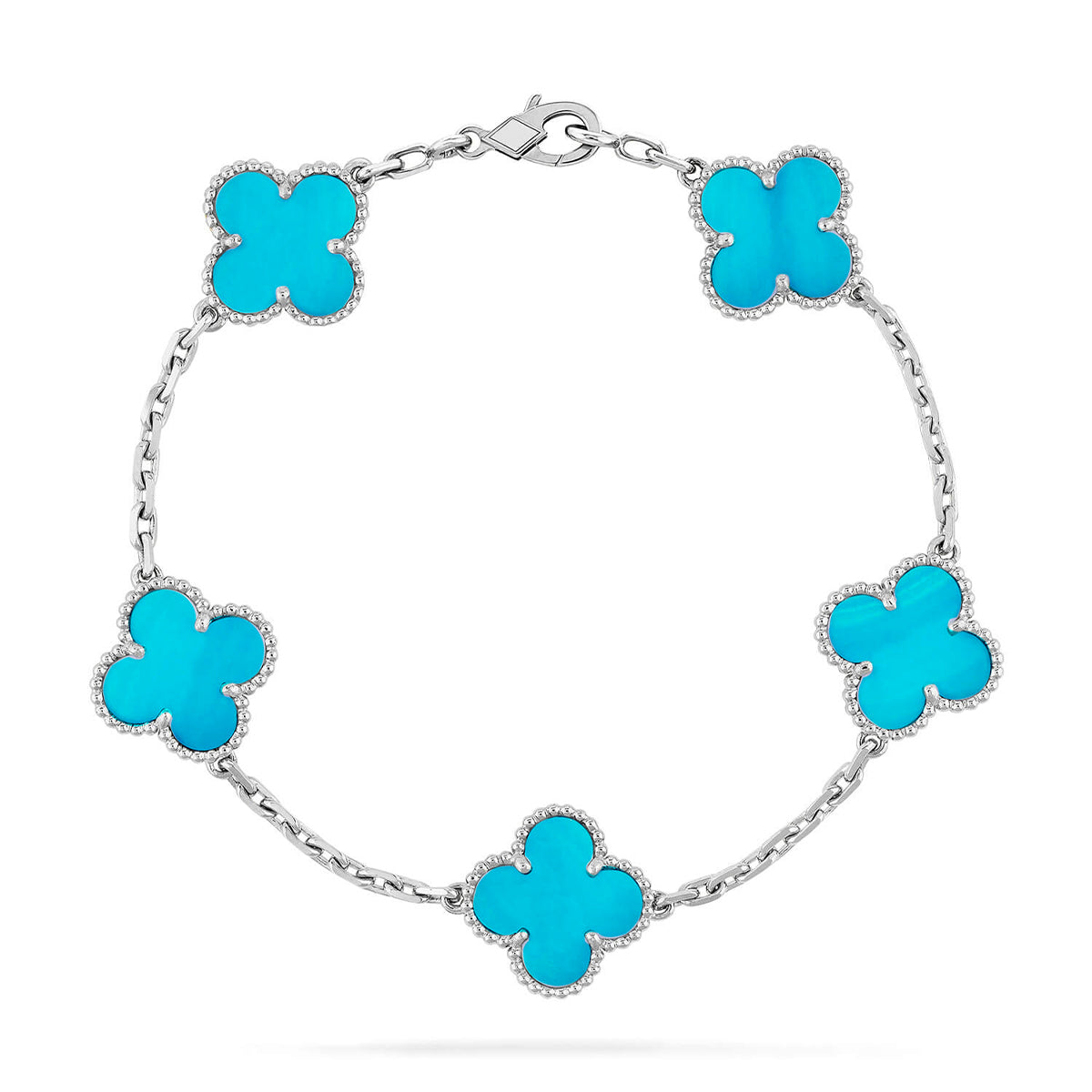 [Angela Jewelry] CLOVER 5 MOTIF TURQUOISE BRACELET COLLECTION
