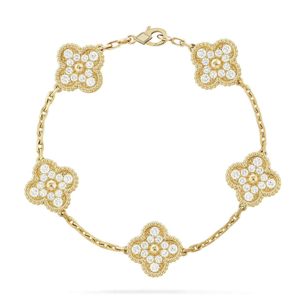 [Angela Jewelry] CLOVER 5 MOTIF FULL DIAMOND BRACELET COLLECTION