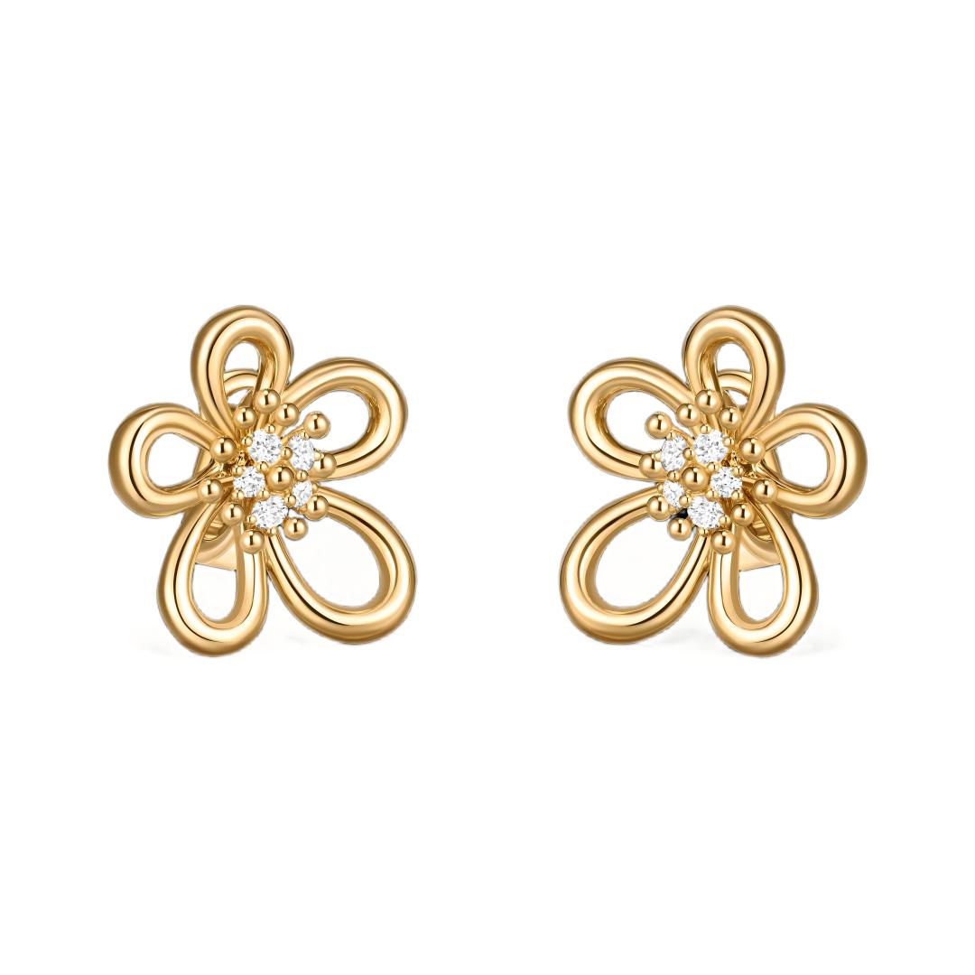 [Angela Jewelry] FLOWERLACE EARRING 5 DIAMONDS