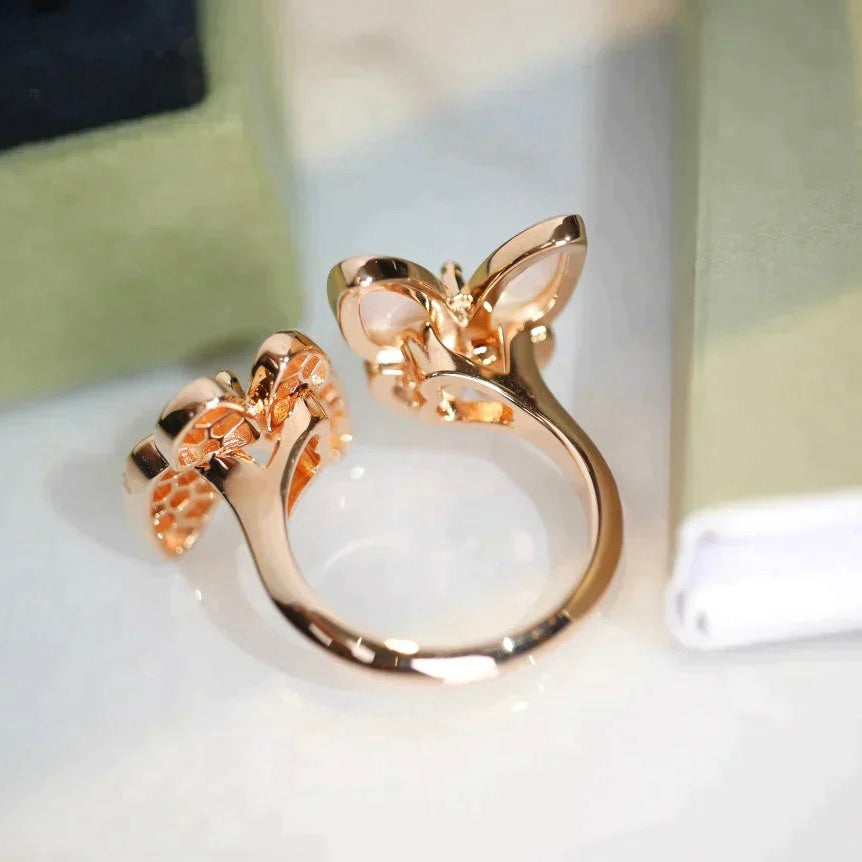 [Angela Schmuck]Zwillings-Schmetterlings-Diamant-Mopsring