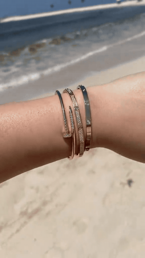 [Angela Jewelry] JUSTE Diamond & LOVE Diamond Bracelet Stack Set