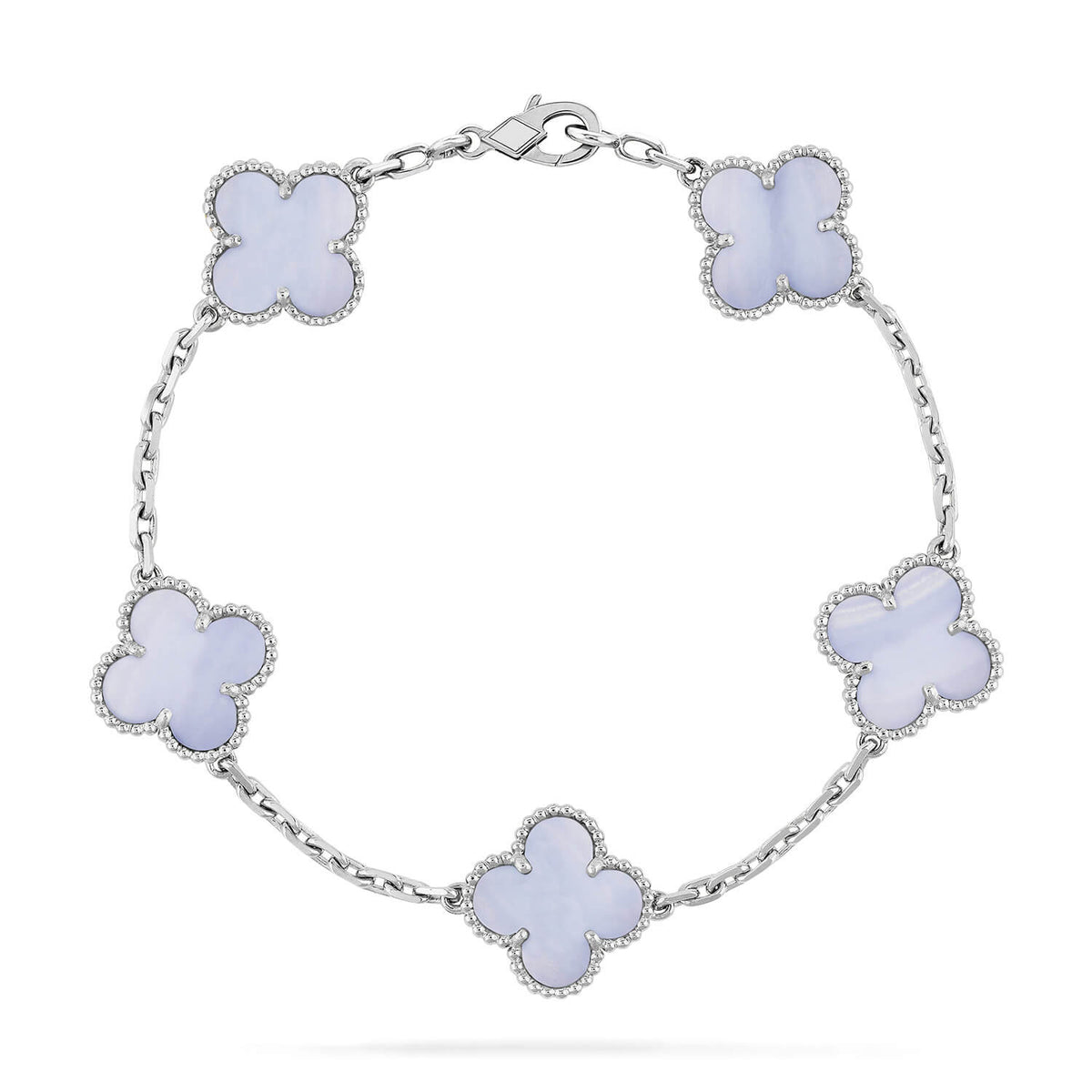 [Angela Jewellery]CLOVER  5 MOTIF PURPLE CHALCEDONY BRACELET SILVER