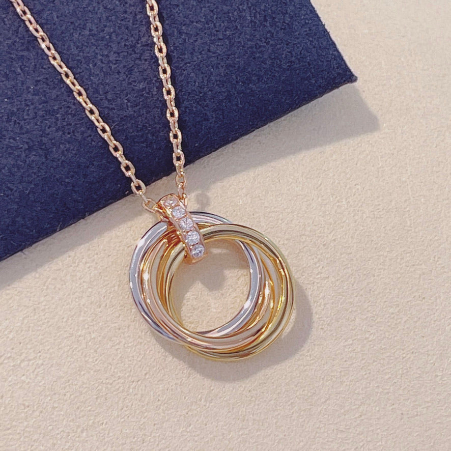 [Angela Jewellery]TRINITY NECKLACE GOLD  DIAMONDS
