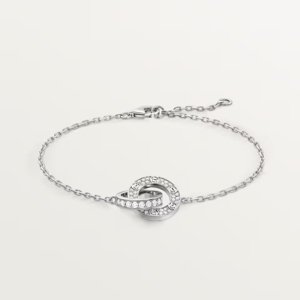 [Angela Jewelry]LOVE DOUBLE RING FULL DIAMOND BRACELET