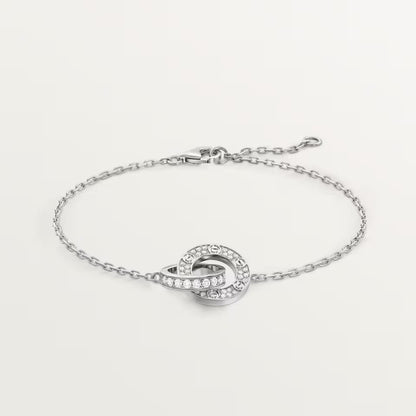 [Angela Jewelry]LOVE DOUBLE RING FULL DIAMOND BRACELET