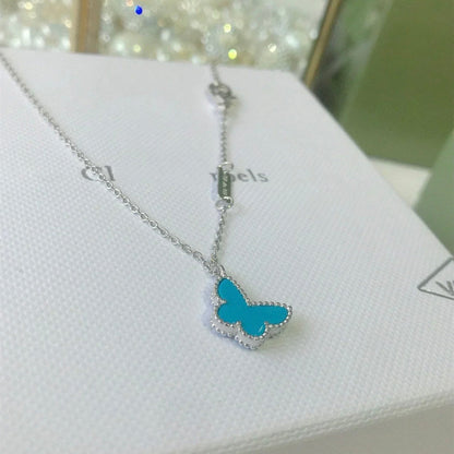 [アンジェラジュエリー]バタフライ ターコイズ バタフライ ブレスレット シルバー