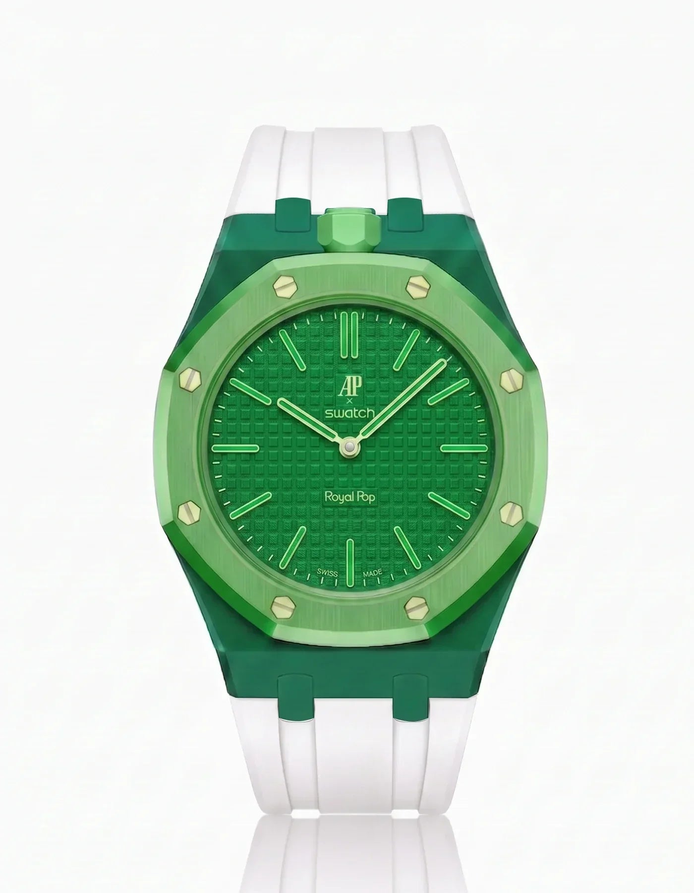 Silicone Strap & Case  Royal Pop Green Eight(Customize  Colors)