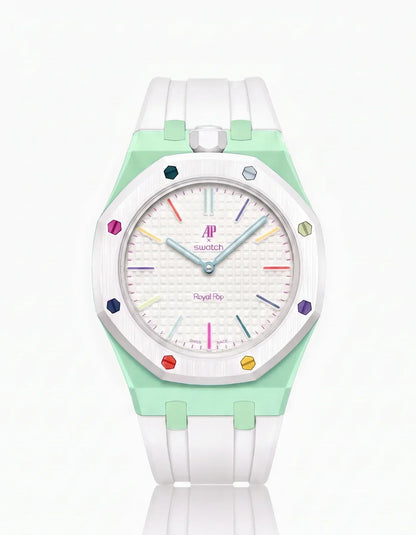 Silicone Strap & Case  Royal Pop Huit Blanc(Customize  Colors)