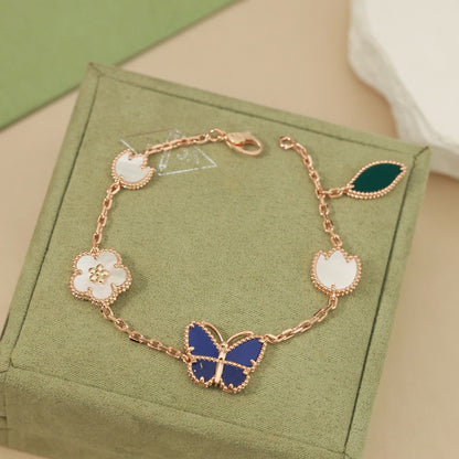 [Angela Jewelry]LUCKY SPRING BUTTERFLY 5 MOTIF BRACELET