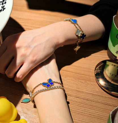 [Angela Jewelry]LUCKY SPRING BUTTERFLY 5 MOTIF BRACELET