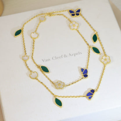 [Angela Jewelry]LUCKY SPRING BUTTERFLY 15 FLOWER NECKLACE