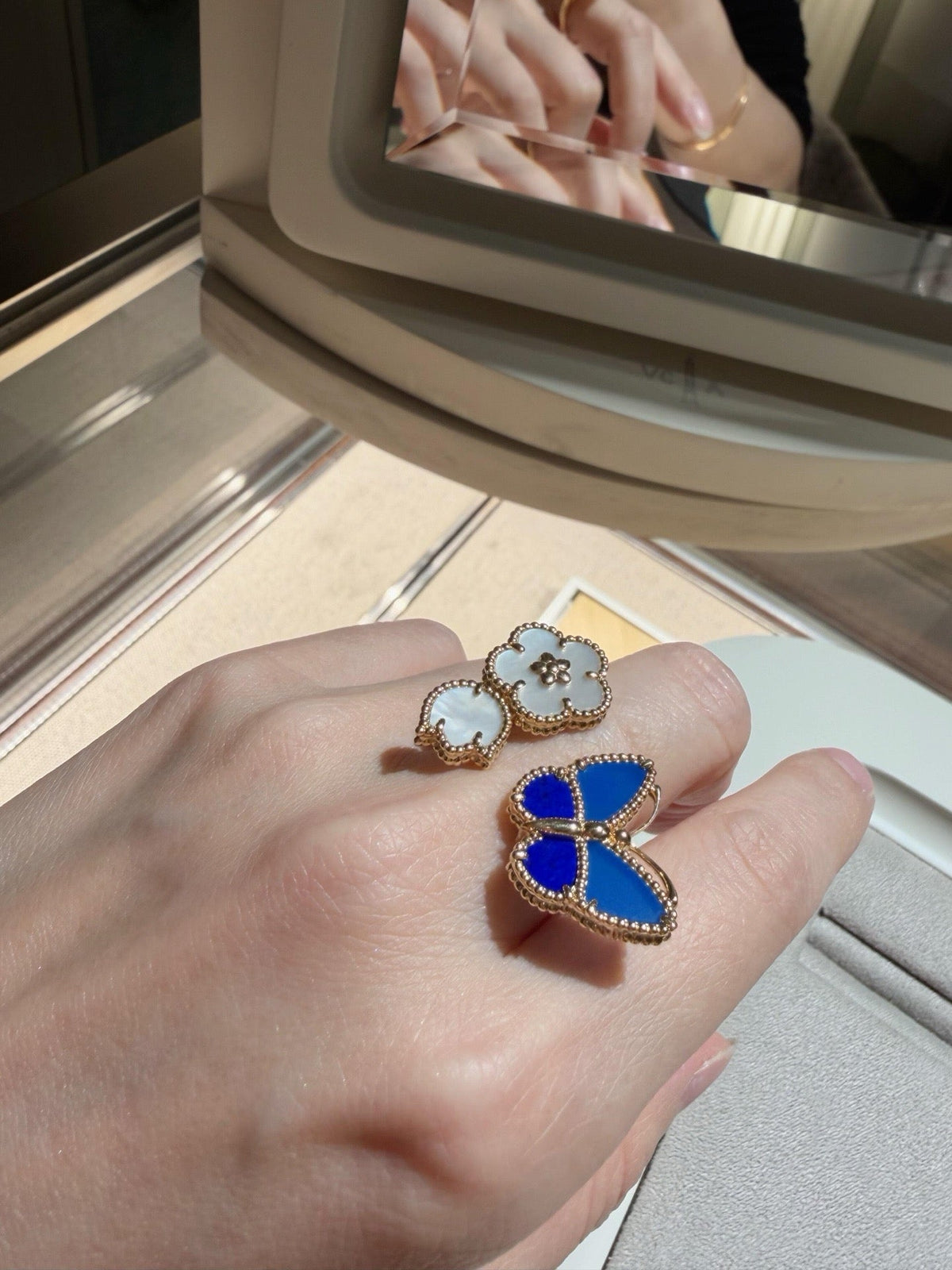 [Angela Jewelry]LUCKY SPRING BUTTERFLY OPEN-FACE RINGS