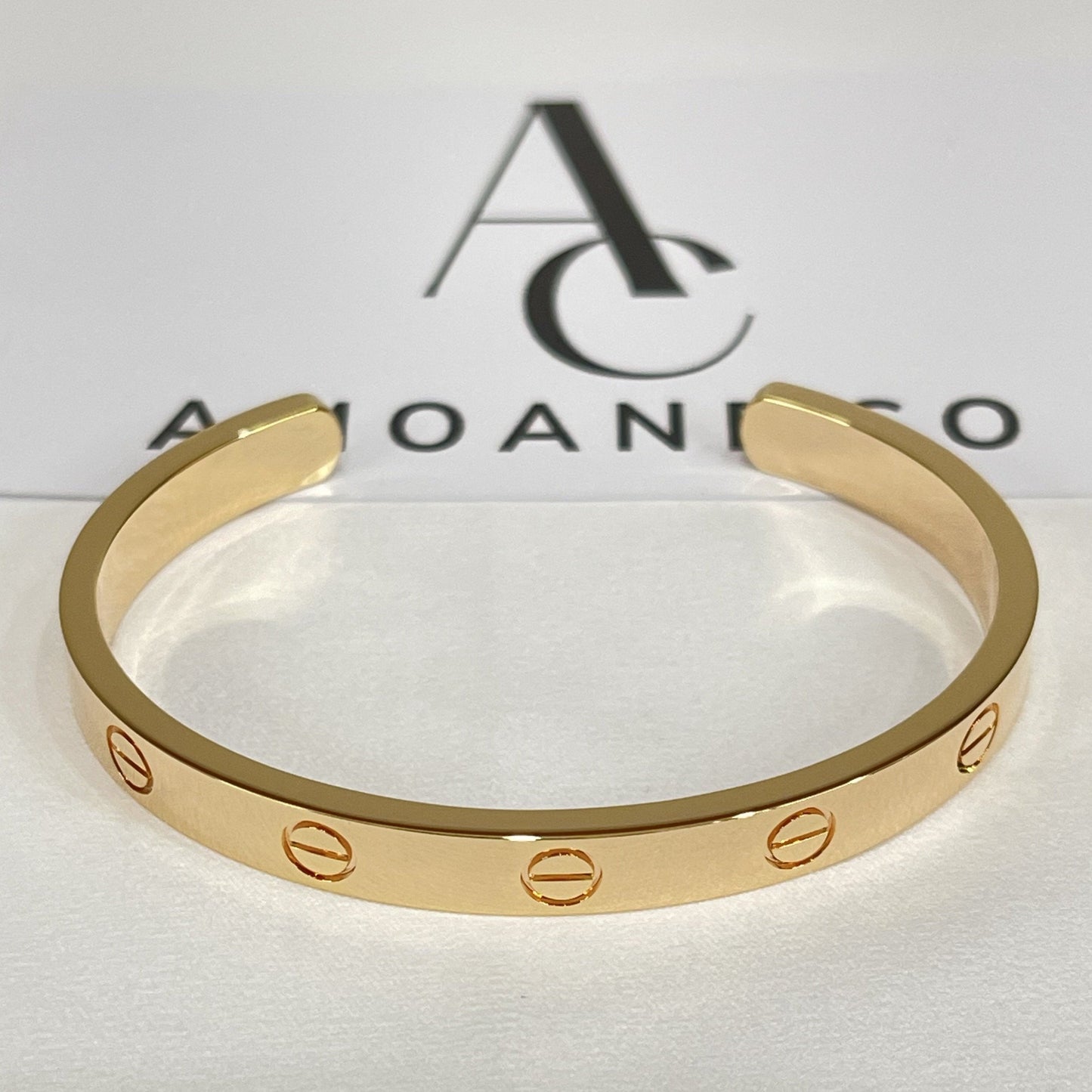 [アンジェラジュエリー]ラブブレスレット 6.1mm オープンカフ
