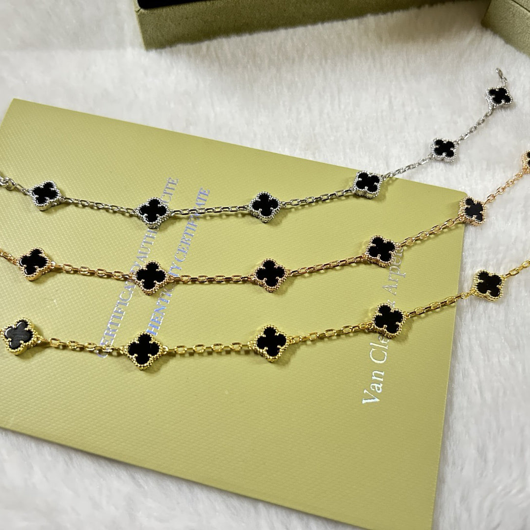 [Angela Jewellery]CLOVER 6 MOTIF  ONYXS BRACELET