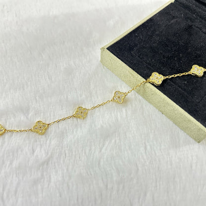 [Angela Jewelry]CLOVER 6 MOTIF DIAMOND BRACELET