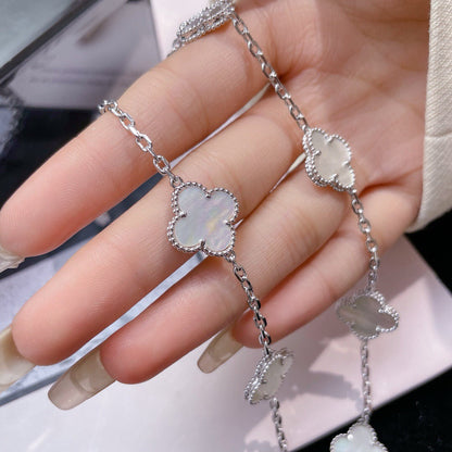 [Angela Jewellery]CLOVER 10 MOTIFS WHITE MOTHER OF PEARL NECKLACE
