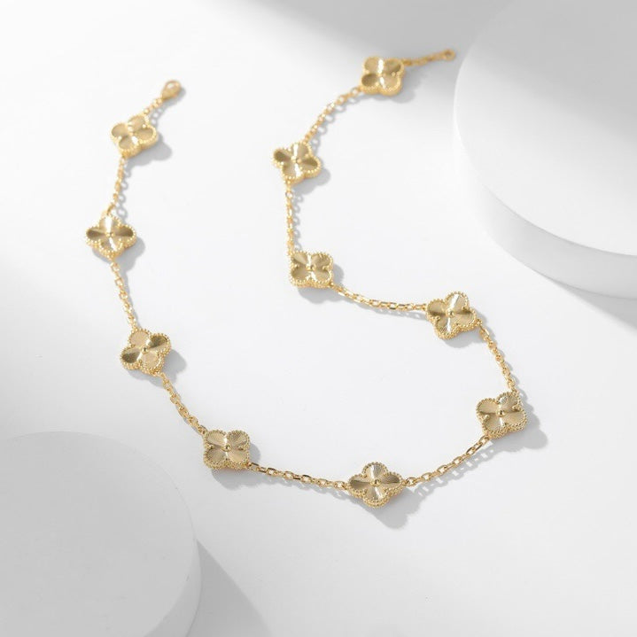 [Angela Jewellery]CLOVER 10 MOTIFS LASER NECKLACE