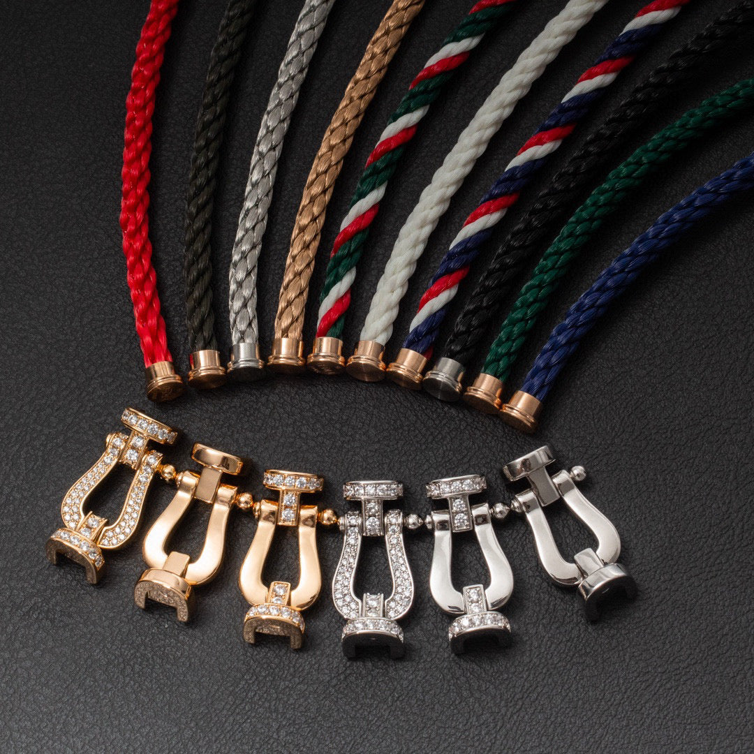 [アンジェラジュエリー]フォース ラージホースシュー フルダイヤモンドブレスレット ゴールド