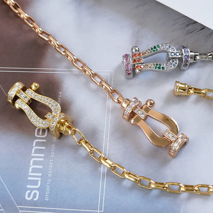 [アンジェラジュエリー]フォース ラージホースシュークラスプメタルブレスレット