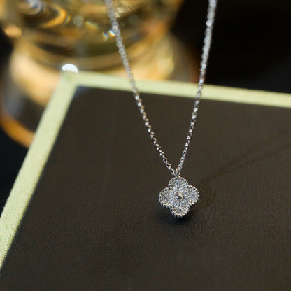 [アンジェラジュエリー]クローバー ミニ 9.5mm ペンダント ダイヤモンドネックレス