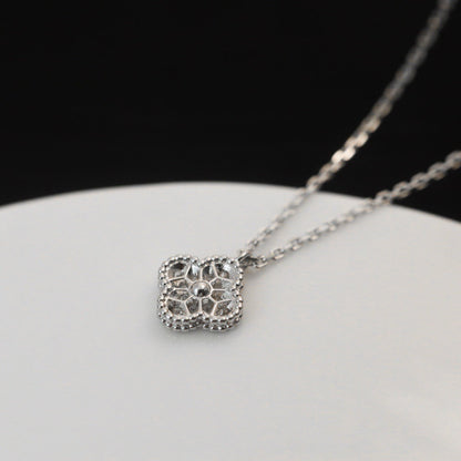 [アンジェラジュエリー]クローバー ミニ 9.5mm ペンダント ダイヤモンドネックレス