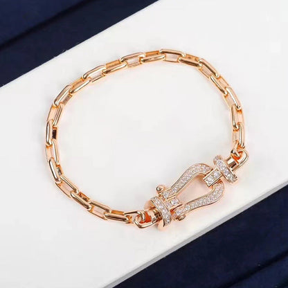 [アンジェラジュエリー]フォース ラージホースシュークラスプメタルブレスレット