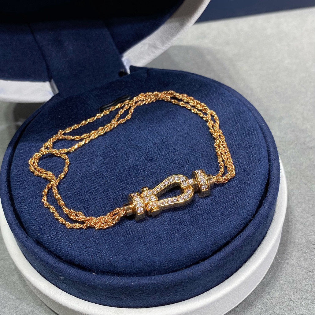 [Angela Schmuck]FORCE KLEINES HUFEISEN-DIAMANTKETTEN-SEILARMBAND 