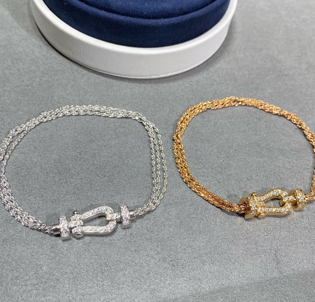 [Angela Schmuck]FORCE KLEINES HUFEISEN-DIAMANTKETTEN-SEILARMBAND 