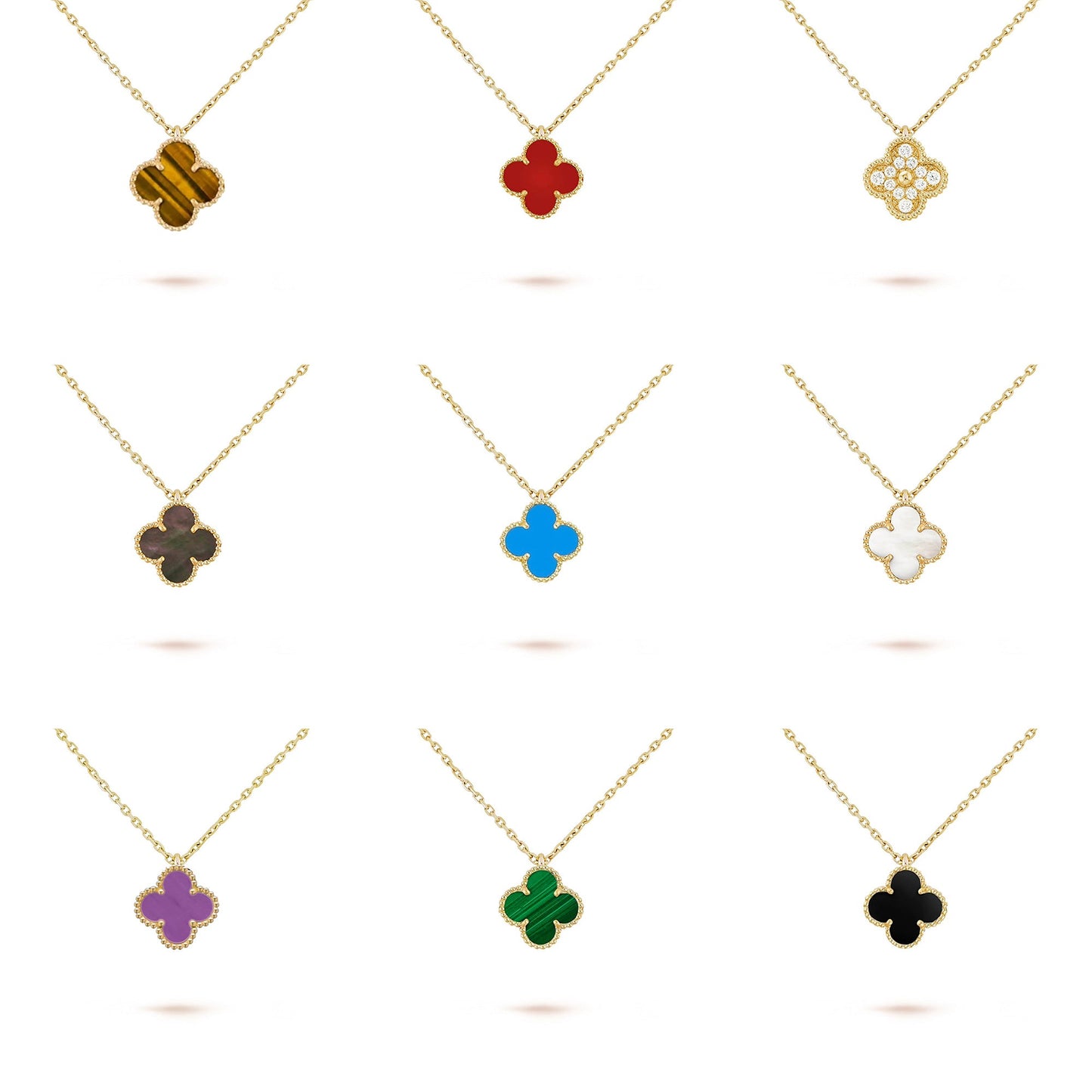 [Angela Jewelry]CLOVER MINI 9.5MM CARNELIANS NECKLACE COLLECTION