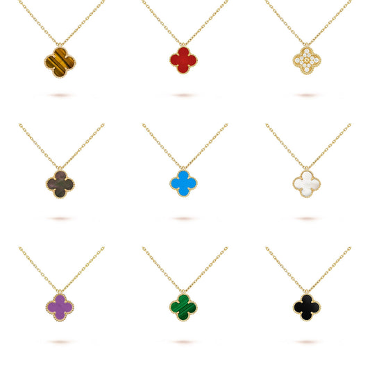 [Angela Jewelry]CLOVER MINI 9.5MM CARNELIANS NECKLACE COLLECTION