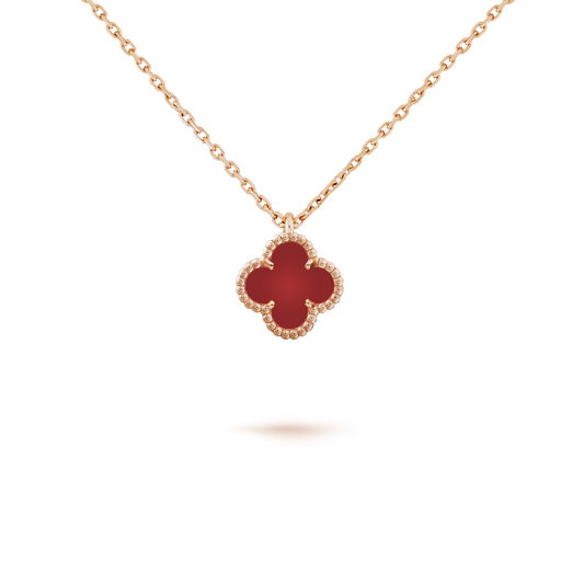 [Angela Schmuck]CLOVER MINI 9,5MM WEISSE KARNEOLE HALSKETTE