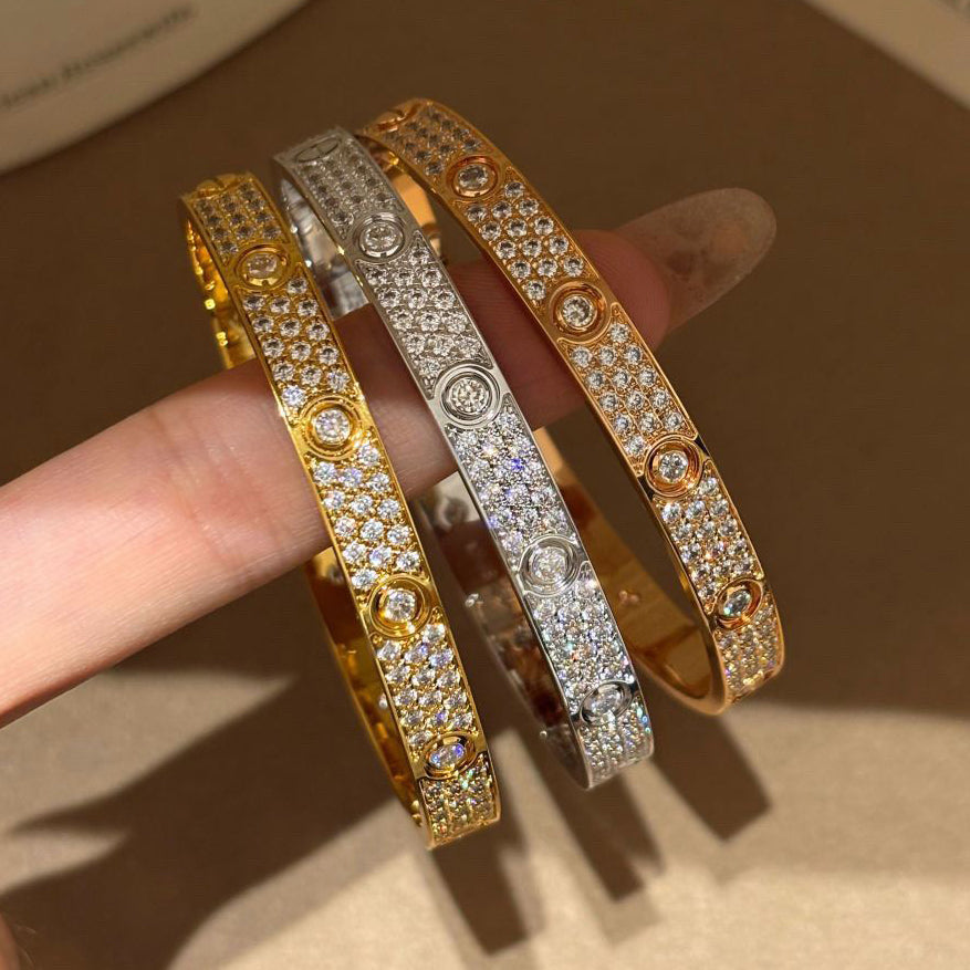 [Angela Jewelry]LOVE BRACELET 6.1MM DIAMOND-PAVED 10 BIG DIAMONDS