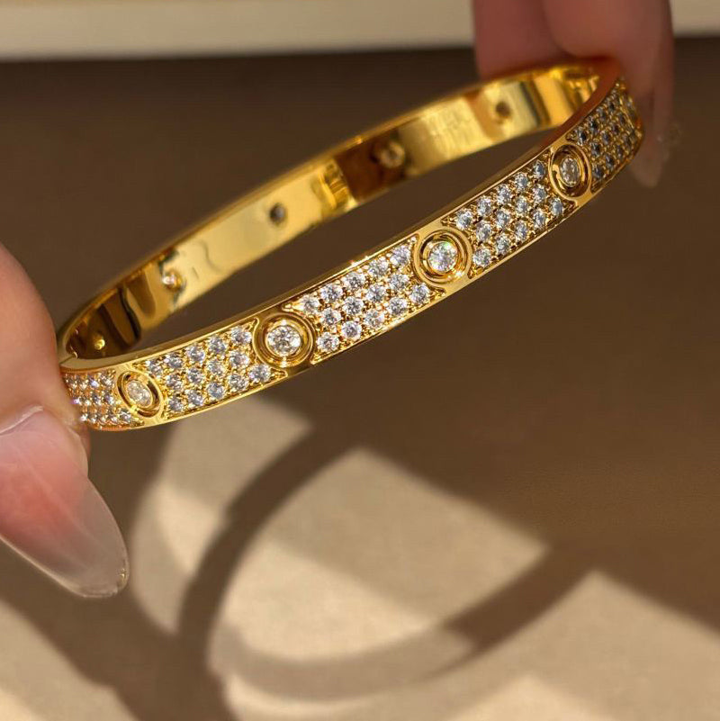[Angela Jewelry]LOVE BRACELET 6.1MM DIAMOND-PAVED 10 BIG DIAMONDS