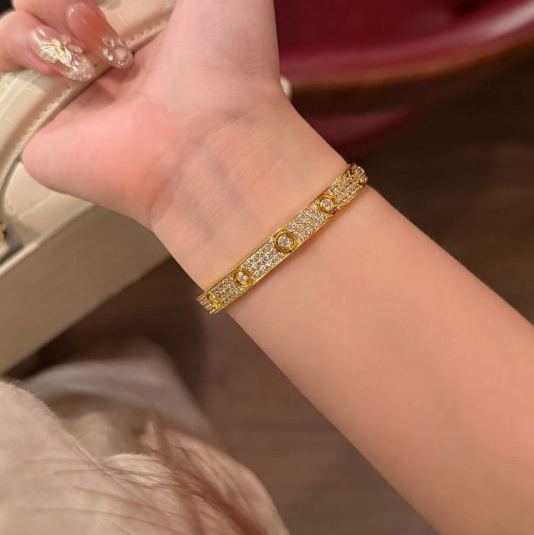 [Angela Jewelry]LOVE BRACELET 6.1MM DIAMOND-PAVED 10 BIG DIAMONDS