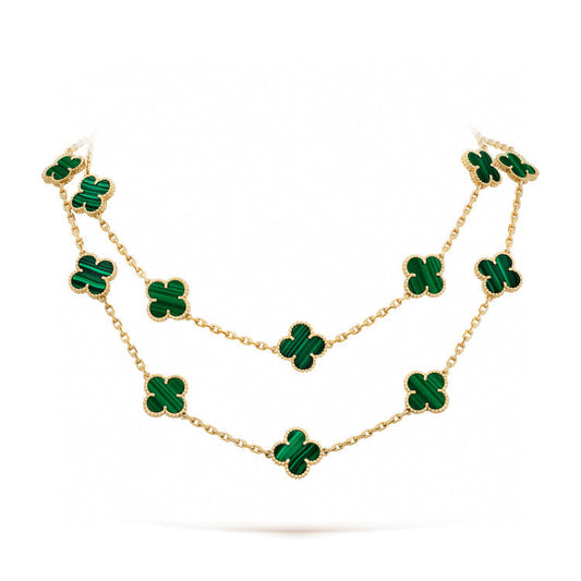[Angela Schmuck]KLEEBLATT 20 MOTIVE MALACHIT GOLD