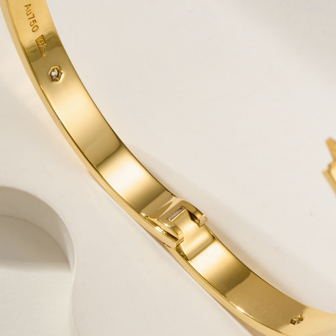 [Angela Jewelry] LOVE Classic & JUSTE Diamond Bracelet Stack Set