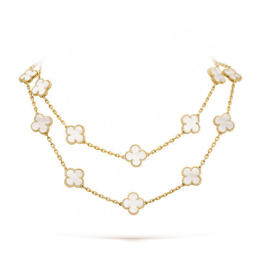 [Angela Schmuck] KLEEBLATT 20 MOTIVE WEISSE MOP-HALSKETTE