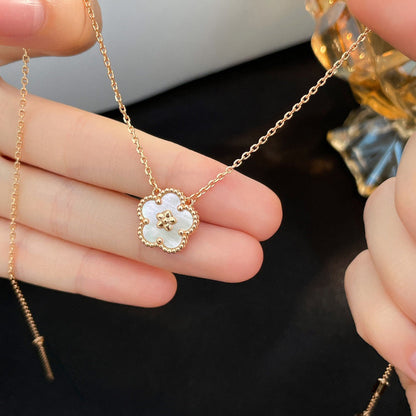 [アンジェラジュエリー]ラッキーホワイトモッププラムブロッサムネックレス