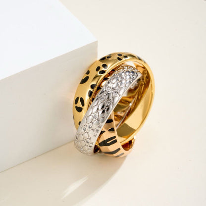 [Angela Jewelry]TRINITY  RING LEOPARD PRINT