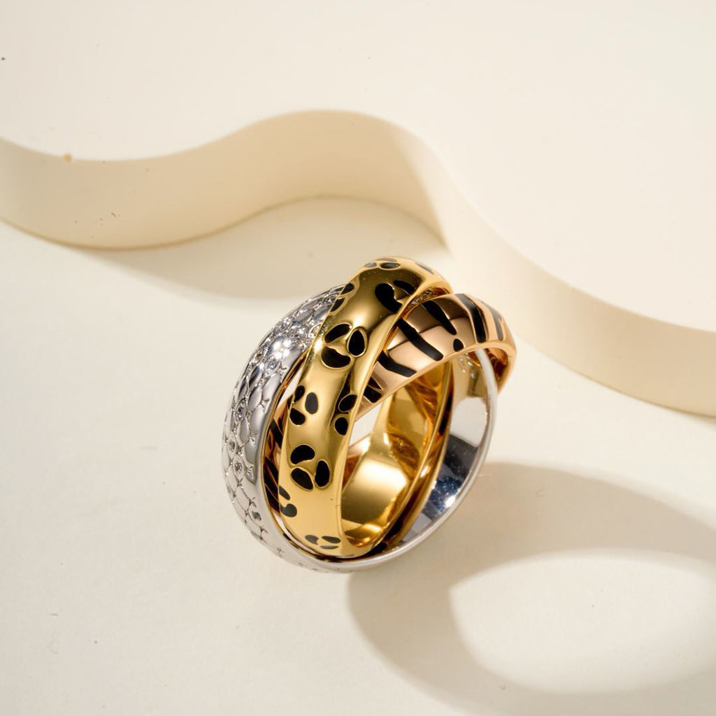 [Angela Jewelry]TRINITY  RING LEOPARD PRINT