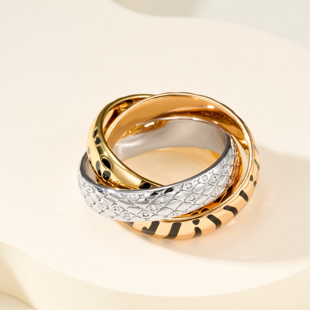 [Angela Jewelry]TRINITY  RING LEOPARD PRINT
