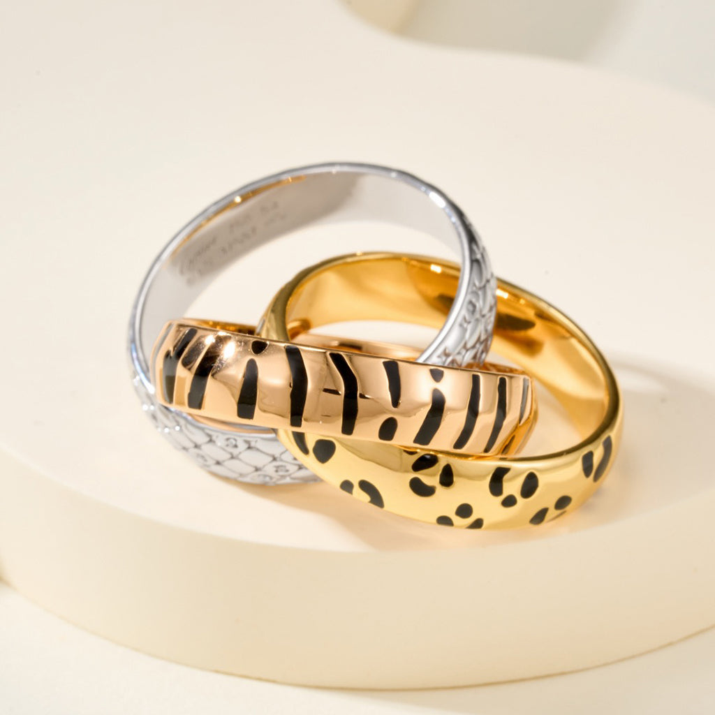 [Angela Jewelry]TRINITY  RING LEOPARD PRINT