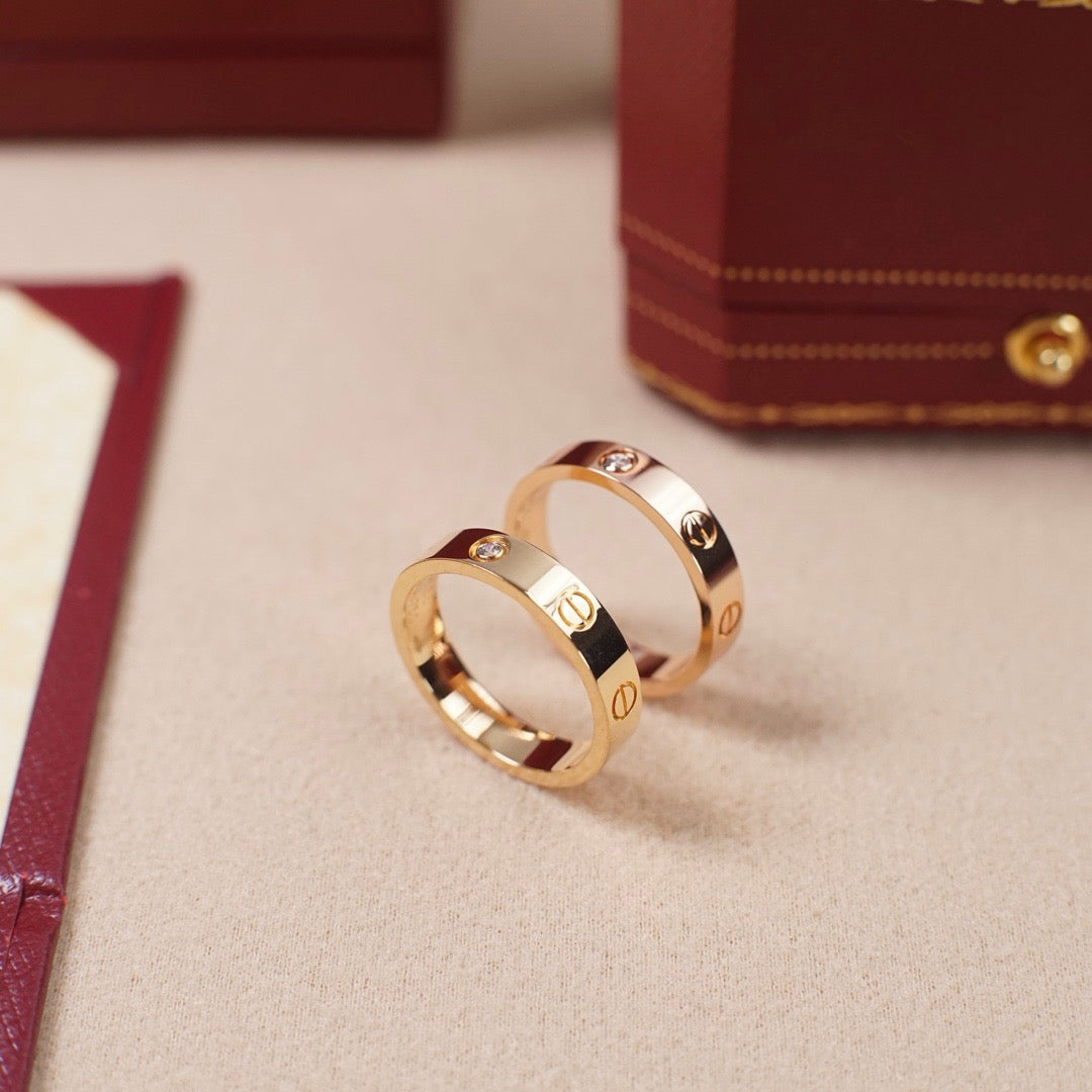 [Angela Jewelry]LOVE 4MM 1 DIAMOND RING