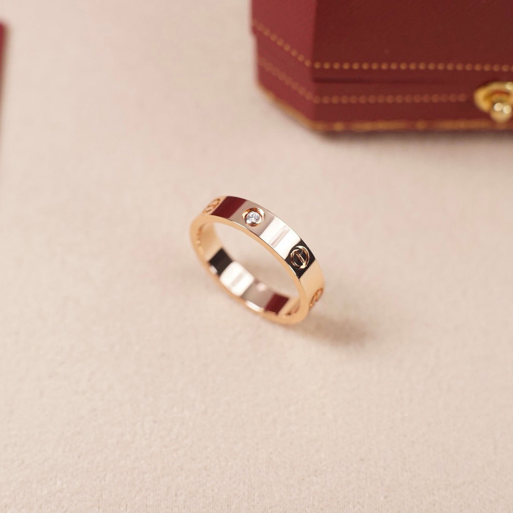 [Angela Jewelry]LOVE 4MM 1 DIAMOND RING