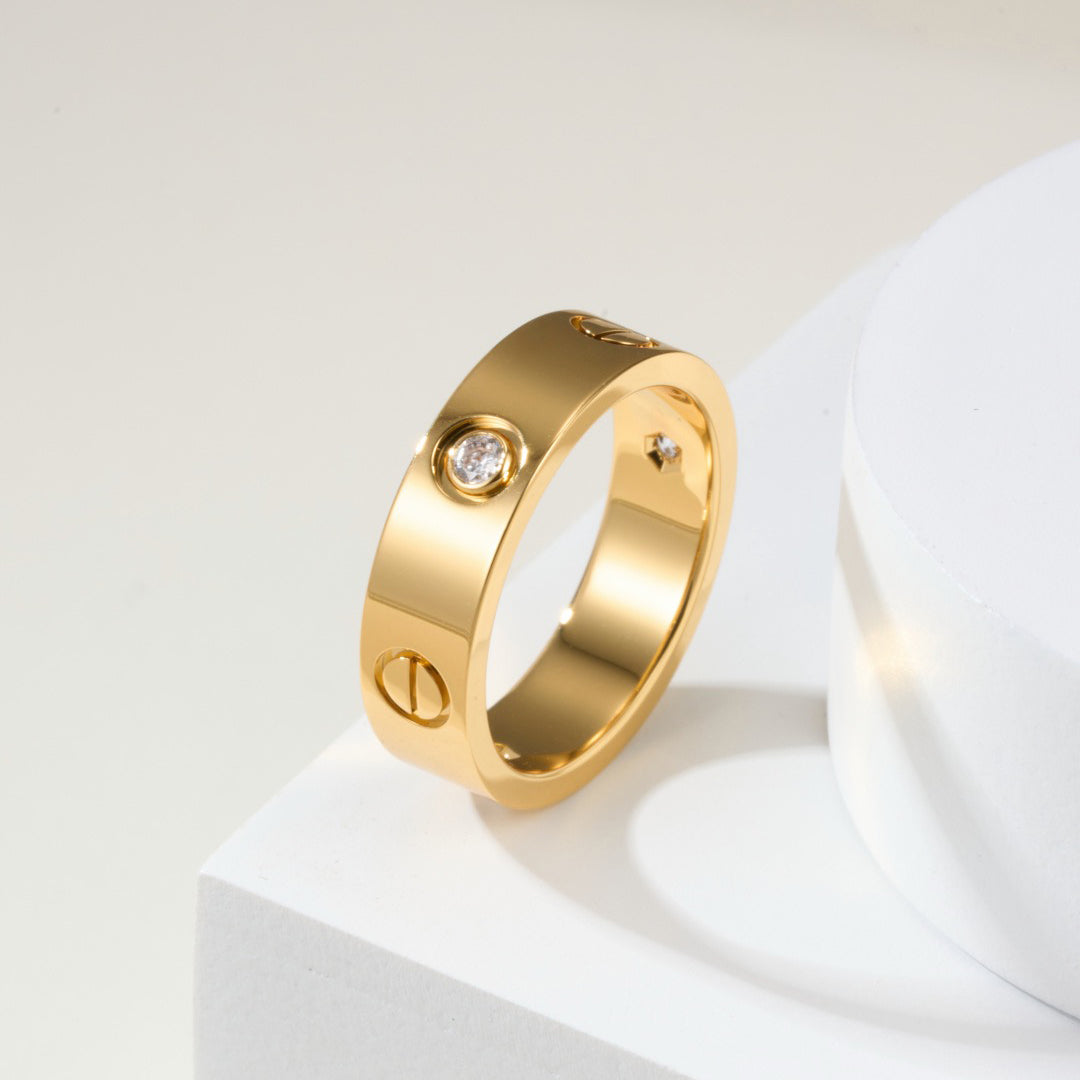 [Angela Jewelry]LOVE 4MM 1 DIAMOND RING